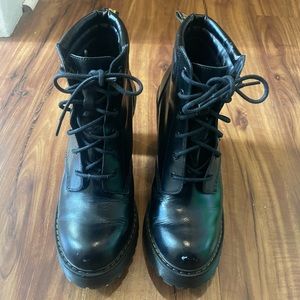 Dr. Martens Black Heel Combat Boots